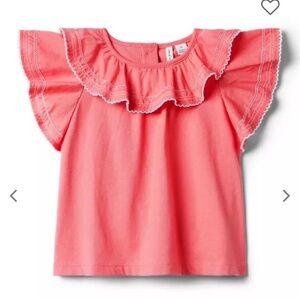 Janie and Jack Pink Flutter Sleeve Top